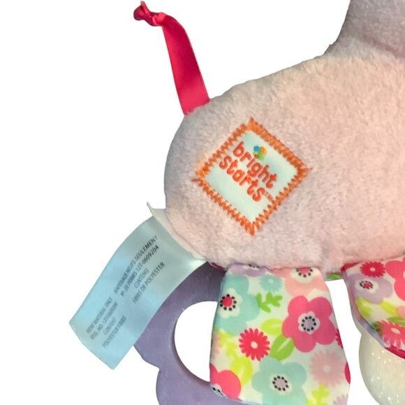 Bright Starts Baby Unicorn Plush Toy With Teething Rings & Clip-On 11" - Picture 2 of 5